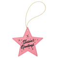 Pink Gold Laserable Leatherette Star Ornament with String