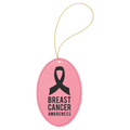 Pink Gold Laserable Leatherette Oval Ornament with String