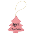 Pink Gold Laserable Leatherette Tree Ornament with String