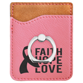 Pink Laserable Leatherette Phone Wallet with Silver Phone Wallet with Silver Ring