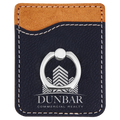 Black/Silver Laserable Leatherette Phone Wallet with Silver Phone Wallet with Silver Ring