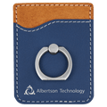 Blue/Silver Laserable Leatherette Phone Wallet with Silver Laserable Leatherette Phone Wallet