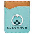 Teal Laserable Leatherette Phone Wallet with Silver Laserable Leatherette Phone Wallet