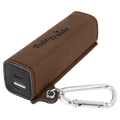 Dark Brown Laserable Leatherette 2200 mAh Power Bank with USB-C Cord