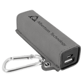 Gray Laserable Leatherette 2200 mAh Power Bank with USB Cord