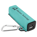 Teal Laserable Leatherette 2200 mAh Power Bank with USB Cord