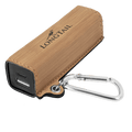 Bamboo Laserable Leatherette 2200 mAh Power Bank with USB-C Cord