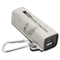 White Marble Laserable Leatherette 2200 mAh Power Bank with USB Cord