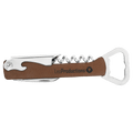 Dark Brown Laserable Leatherette Wine Bottle Opener