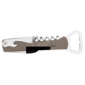 Gray Laserable Leatherette Wine Bottle Opener