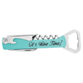 Teal Laserable Leatherette Wine Bottle Opener