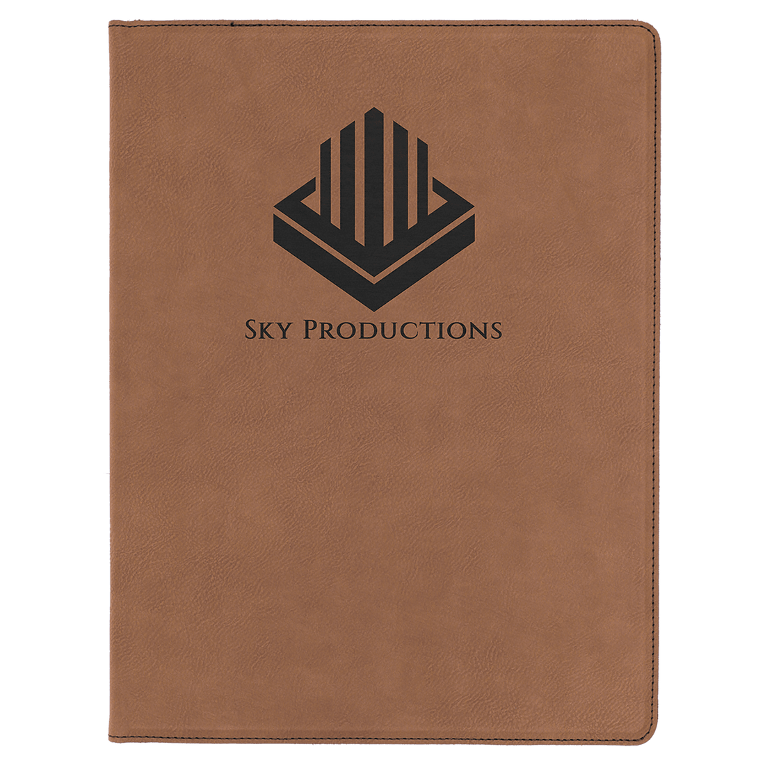Dark Brown 9 1/2" x 12" Dark Brown Laserable Leatherette Portfolio with Notepad