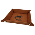 Rawhide Laserable Leatherette Snap Up Tray with Silver 6