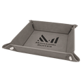 Gray Laserable Leatherette Snap Up Tray with Silver 6