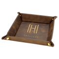Rustic/Gold Laserable Leatherette Snap Up Tray with Gold 6
