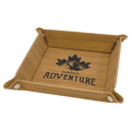Bamboo Laserable Leatherette Snap Up Tray with Silver 6