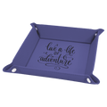 Purple Laserable Leatherette Snap Up Tray with Silver 6