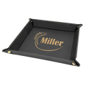 Black/Gold Laserable Leatherette Snap Up Tray with Gold 9