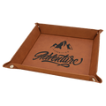 Rawhide Laserable Leatherette Snap Up Tray with Silver 9
