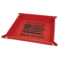 Red Laserable Leatherette Snap Up Tray with Silver 9