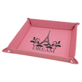 Pink Laserable Leatherette Snap Up Tray with Silver 9