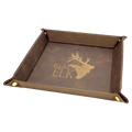 Rustic/Gold Laserable Leatherette Snap Up Tray with Gold 9
