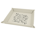 White/Black Laserable Leatherette Snap Up Tray with Silver 9