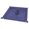 Purple Laserable Leatherette Snap Up Tray with Silver 9