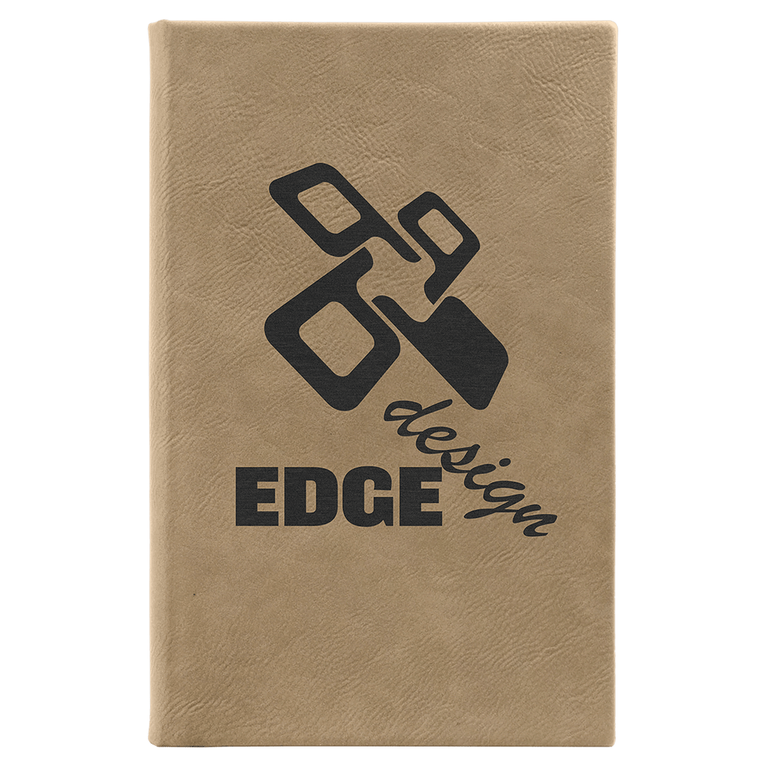 Light Brown 5 1/4" x 8 1/4" Laserable Leatherette Sketch Book with Unlined Notepad