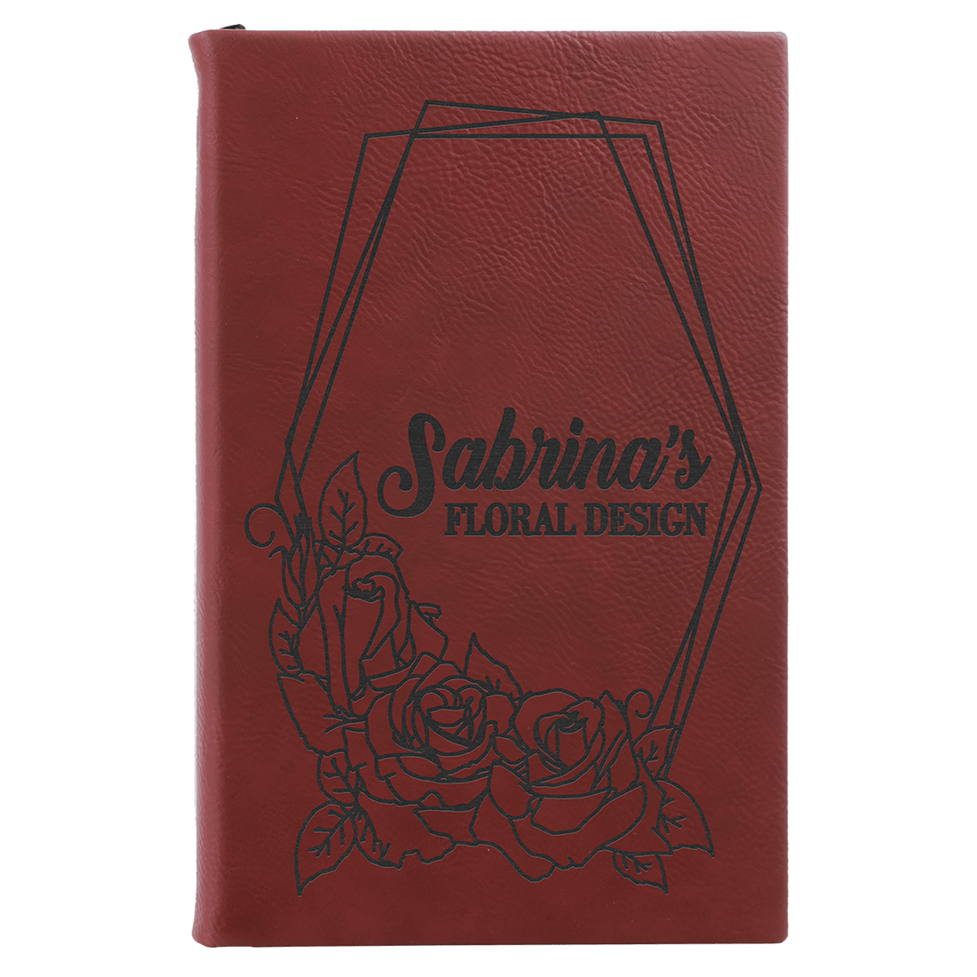 5 1/4" x 8 1/4" Rose Laserable Leatherette Sketch Book with Unlined Notepad