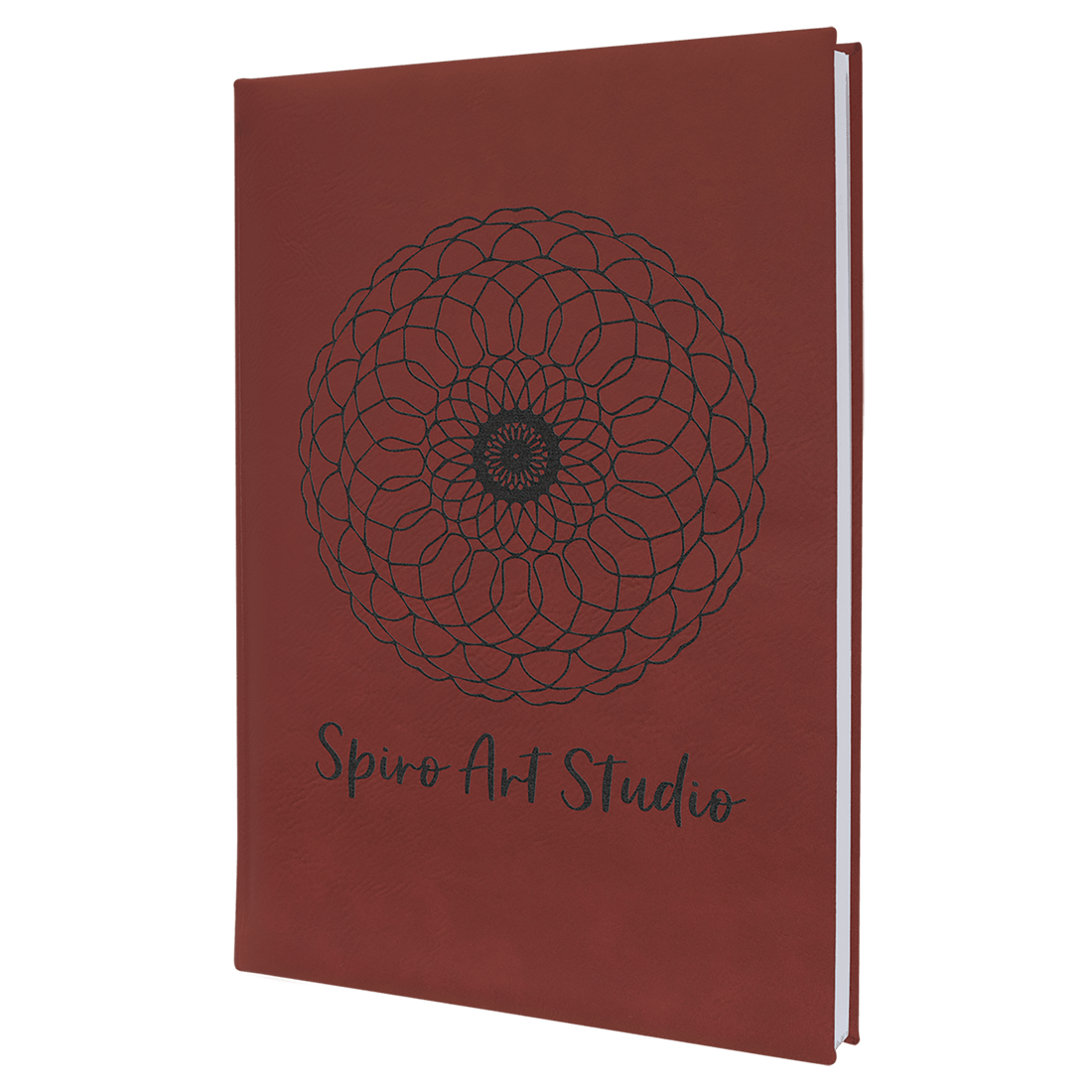 7" x 9 3/4" Rose Laserable Leatherette Sketch Book with Unlined Notepad