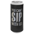 Black/Silver Laserable Leatherette Slim Beverage Holder