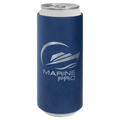 Blue/Silver Laserable Leatherette Slim Beverage Holder