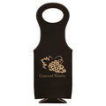 Black/Gold Laserable Leatherette Wine Bag