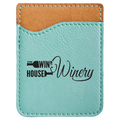 Teal Laserable Leatherette Phone Wallet