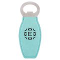 Teal Laserable Leatherette Bottle Opener with Magnet