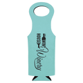 Teal Laserable Leatherette Wine Bag