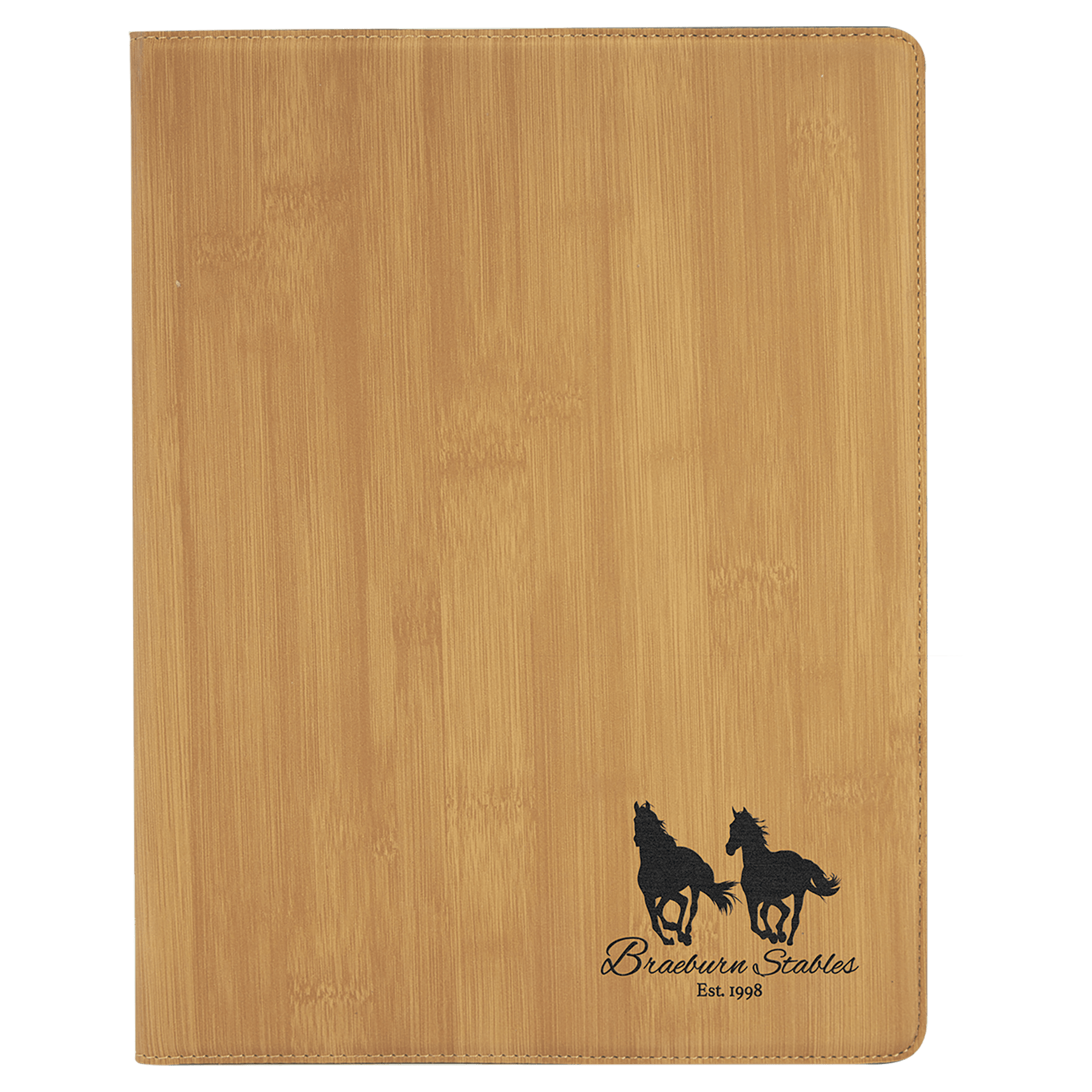 Bamboo 9 1/2" x 12" Laserable Leatherette Portfolio with Notepad