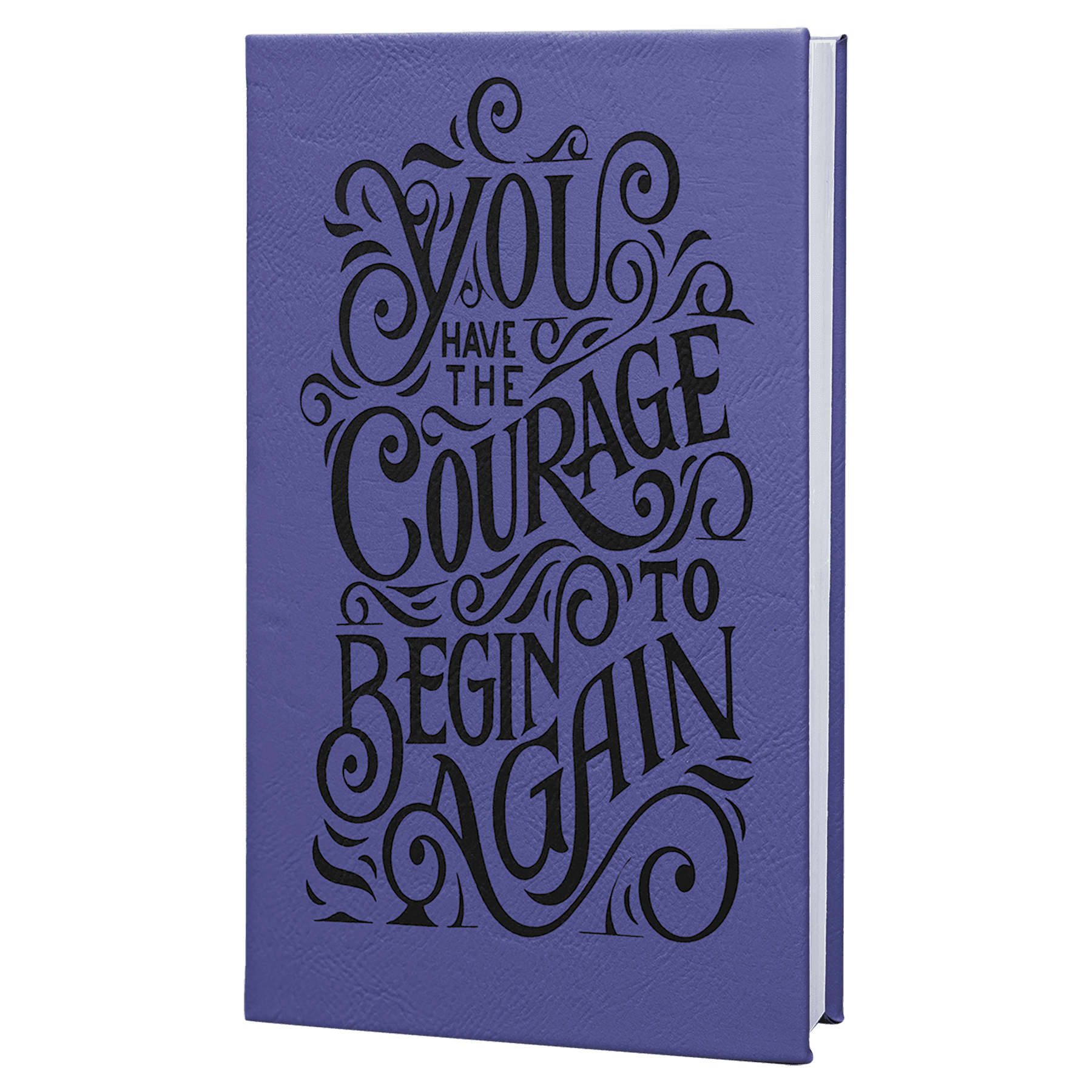 Purple/Black 5 1/4" x 8 1/4" Laserable Leatherette Journal with Lined Notepad