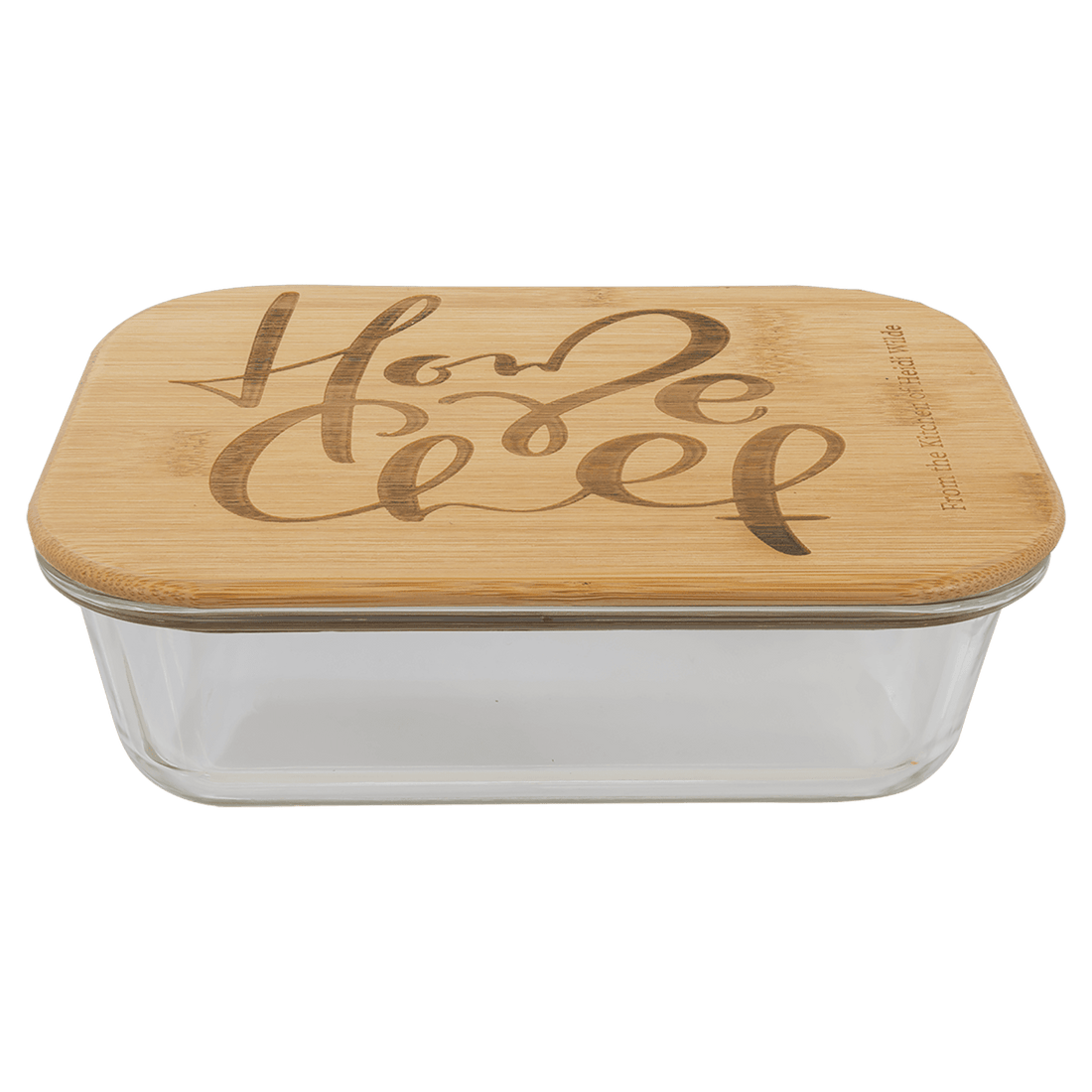 35 oz. Rectangle Glass Container with Bamboo Lid