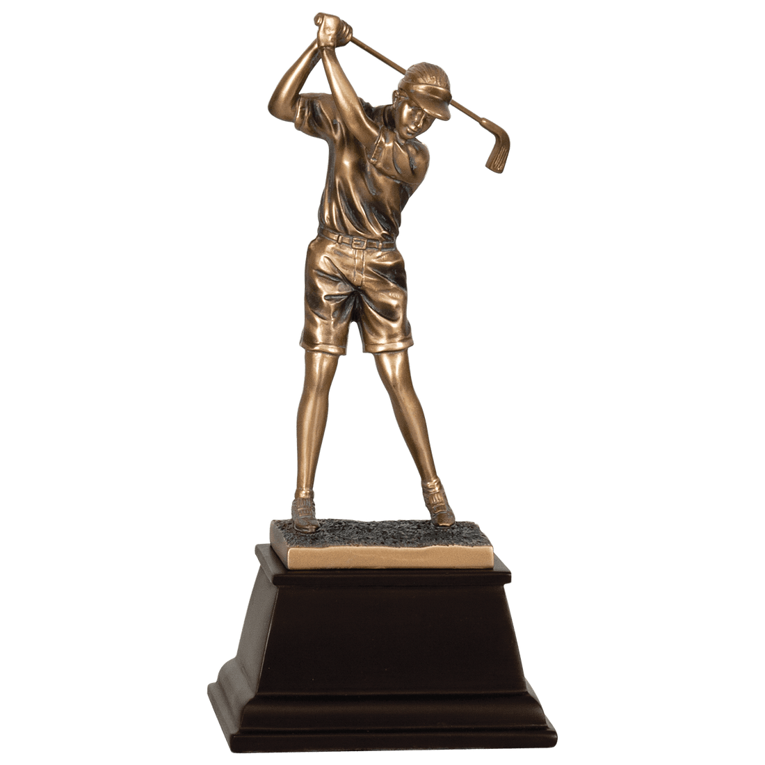 13 1/4" Bronze Female Golf Resin Award