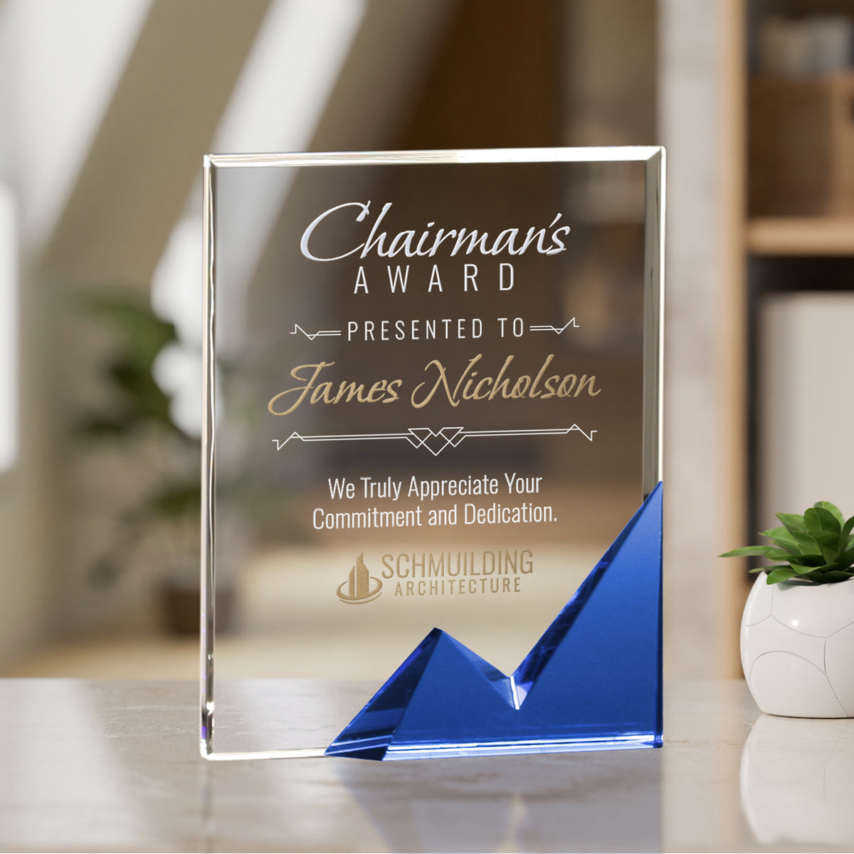 Gala Deluxe Rectangle 7-1/2"; sample personalization shown