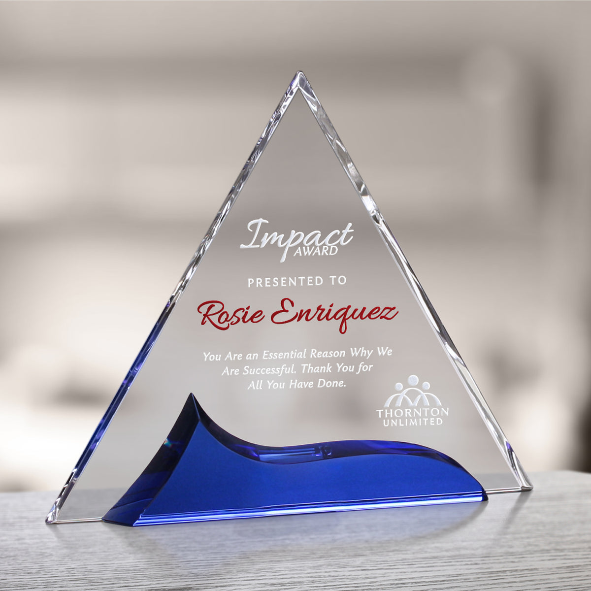 Gala Deluxe Triangle 8-1/2"; sample personalization shown