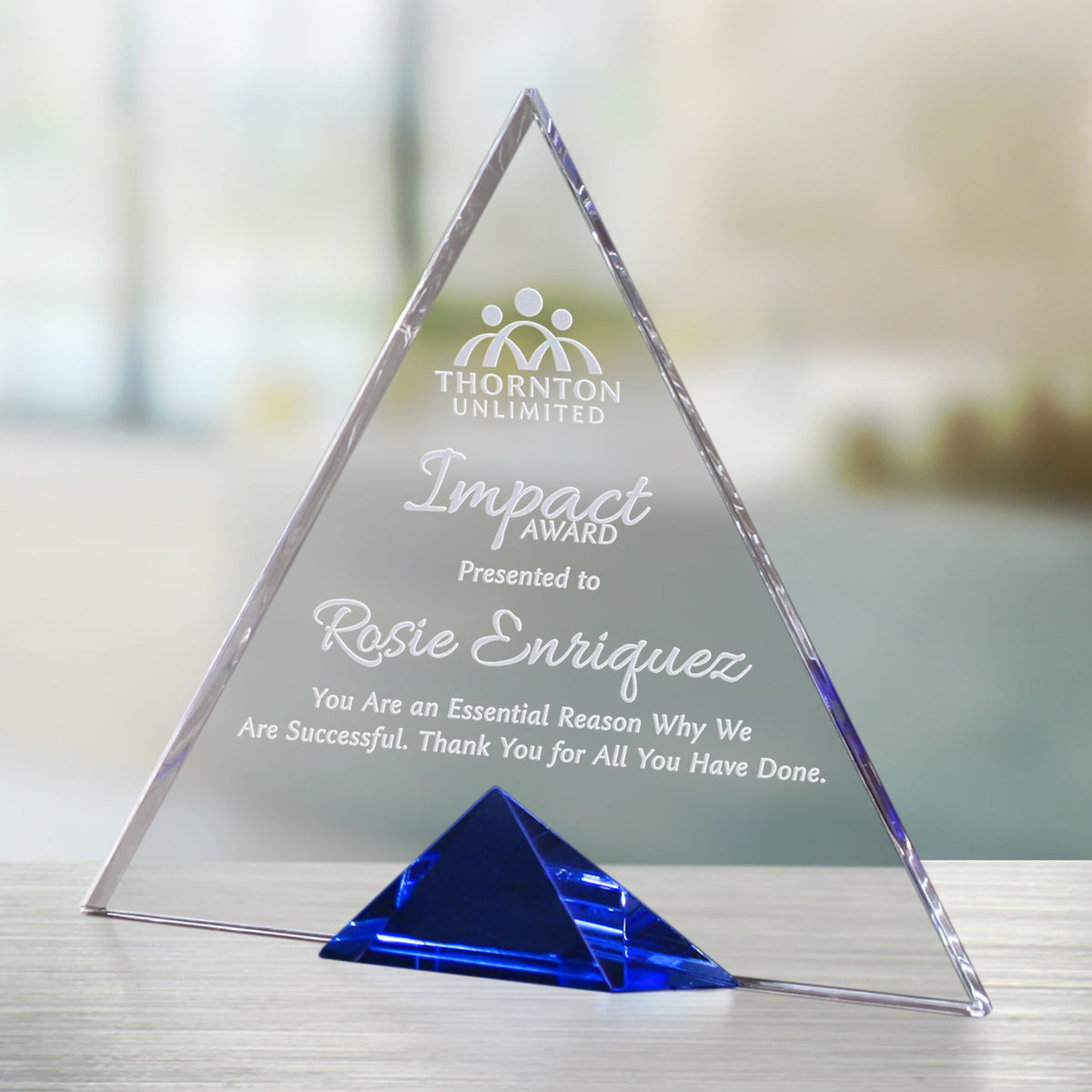 Gala Triangle 7-1/2"; sample personalization shown