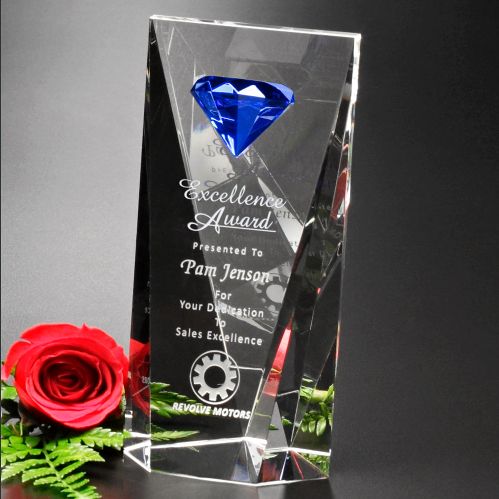 Gemstone Award 8"; sample personalization shown