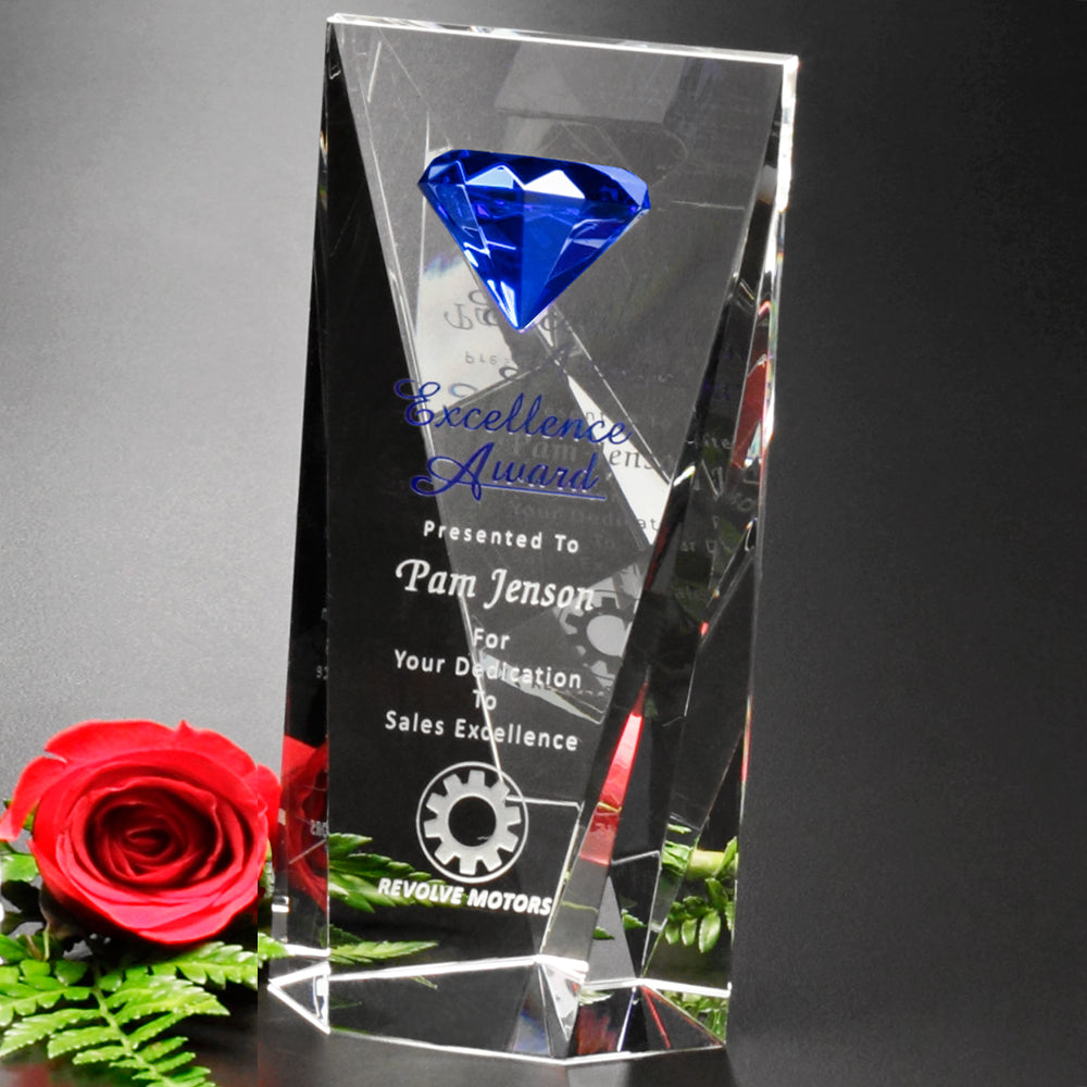 Gemstone Award 9"; sample personalization shown