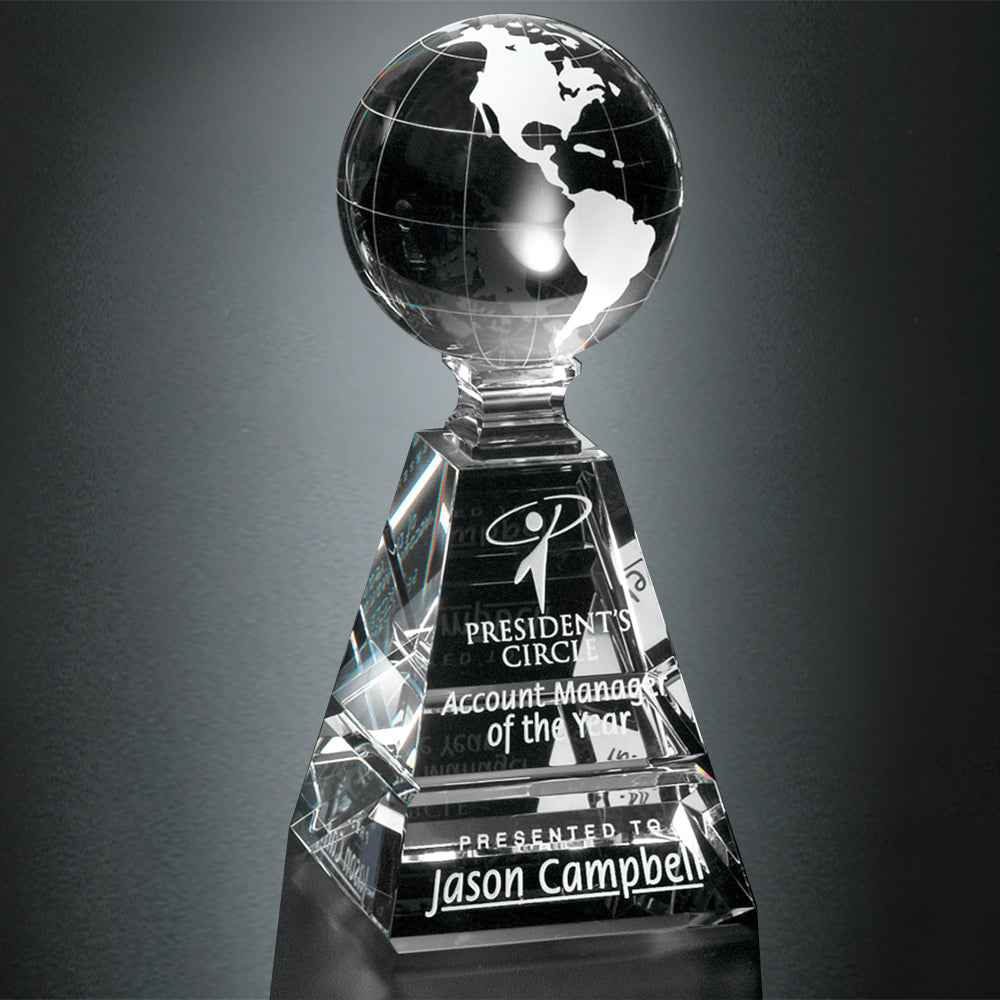 Global Pyramid 6"; sample personalization shown