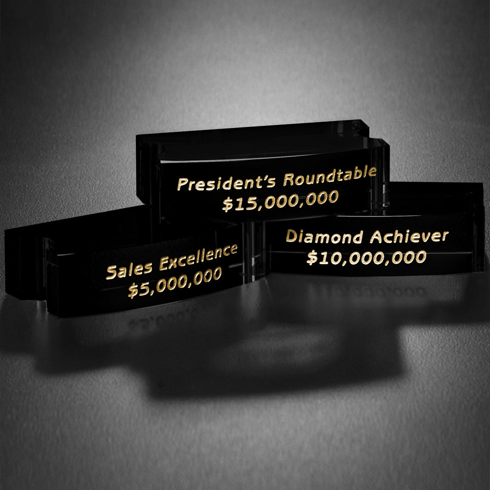 Goal-Setter Block - Black; sample personalization shown