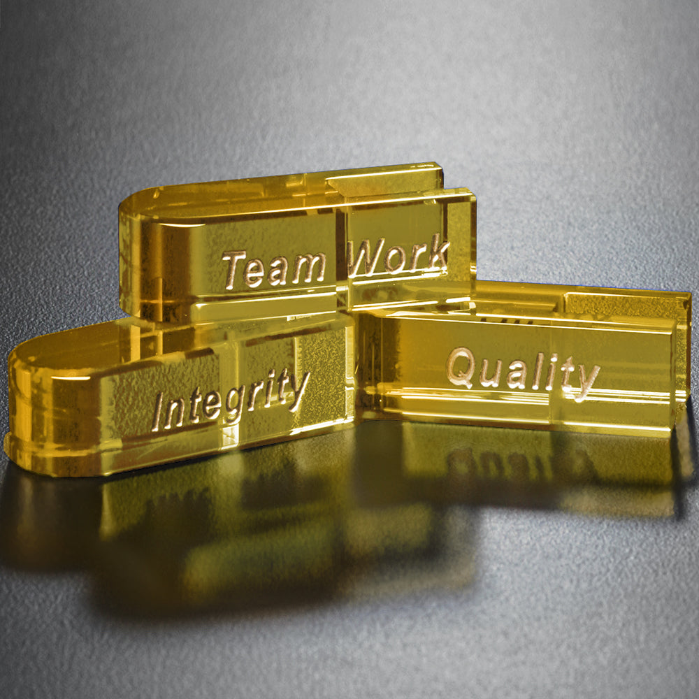Goal-Setter Block - Gold; sample personalization shown