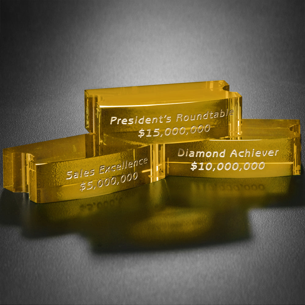 Goal-Setter Block - Gold; sample personalization shown
